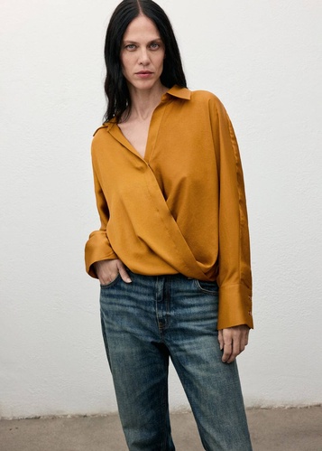 Фото ракурс 1 - Женская оранжевая рубашка Mango артикул 17067800 15 1 season