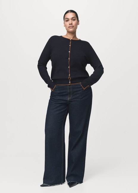 Женский синий кардиган Mango артикул 17045809 56 1 season Фото ракурс 5 - Женский синий кардиган Mango артикул 17045809 56 1 season