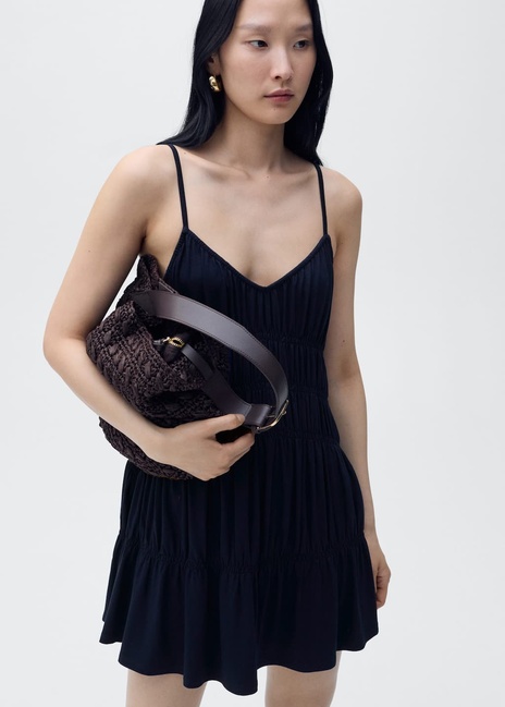 Женское синее платье Mango артикул 87018656 56 8 season Фото ракурс 1 - Женское синее платье Mango артикул 87018656 56 8 season