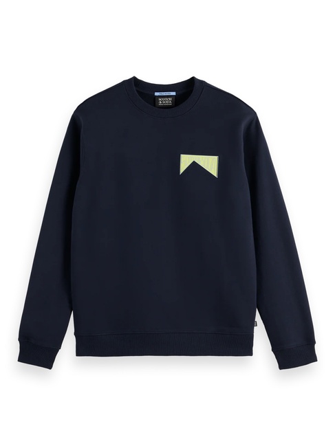 Мужской голубой свитшот SCOTCH & SODA артикул 181522 410 FW2025 Фото ракурс 5 - Мужской голубой свитшот SCOTCH & SODA артикул 181522 410 FW2025