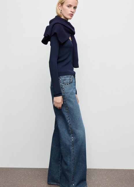 Жіночі сині джинси Mango артикул 17046004 TO 1 season Фото ракурс 4 - Жіночі сині джинси Mango артикул 17046004 TO 1 season