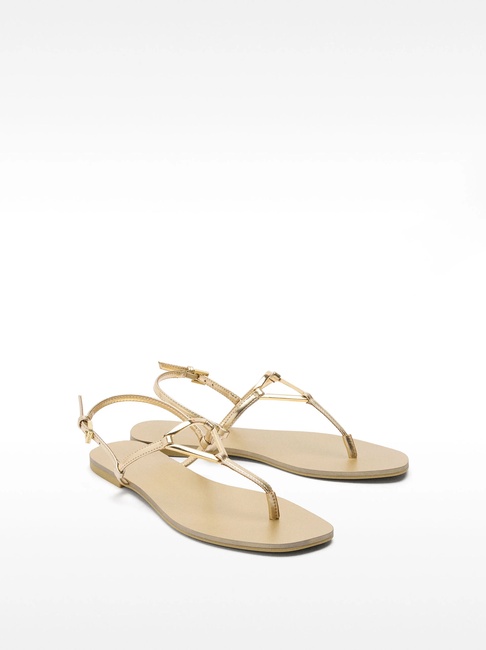 Жіночі золоті босоніжки Parfois артикул 231819 _GD FW2025 Фото ракурс 1 - Жіночі золоті босоніжки Parfois артикул 231819 _GD FW2025