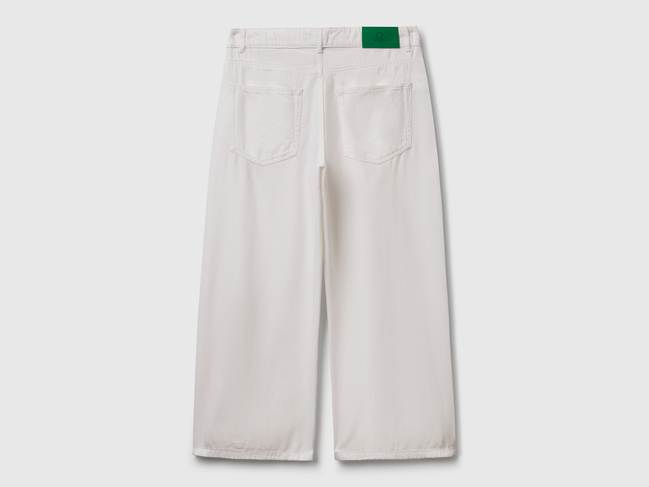 Фото ракурс 3 - Жіночі білі штани Benetton артикул 4LEDDF09P 101 25P