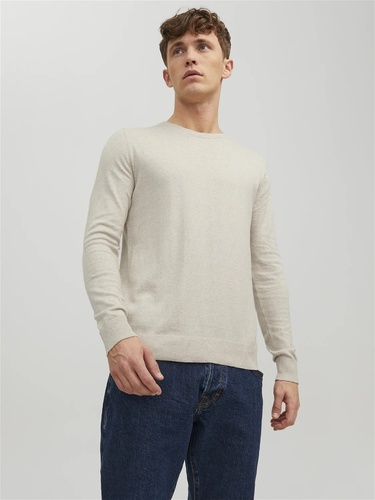 Фото ракурс 1 - Чоловічий бежевий джемпер Jack & Jones артикул 12208364 Oatmeal FW2024