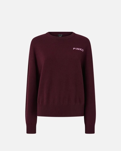 Фото ракурс 1 - Женский бордовый джемпер Pinko артикул 105561-A2SI YND FW2025