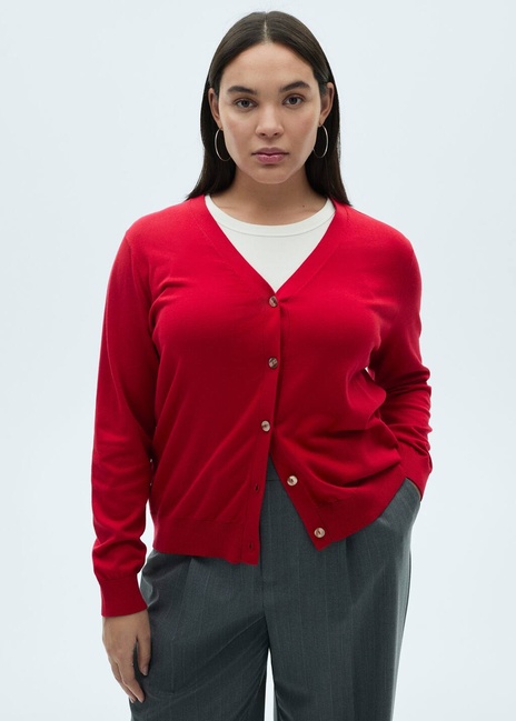 Женский красный кардиган Mango артикул 87074078 70 8 season Фото ракурс 7 - Женский красный кардиган Mango артикул 87074078 70 8 season