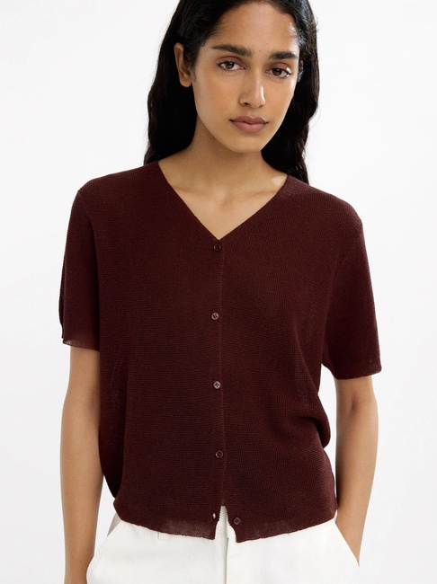 Фото ракурс 1 - Женский коричневый кардиган Parfois артикул 233936 _BN FW2025