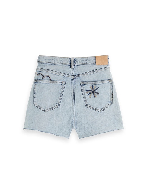 Фото ракурс 6 - Женские синие шорты SCOTCH & SODA артикул UFJ00575N V434 SS2025