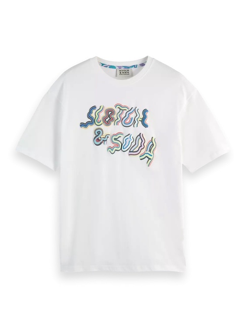 Чоловіча біла футболка SCOTCH & SODA артикул 180058 101 SS2025 Фото ракурс 1 - Чоловіча біла футболка SCOTCH & SODA артикул 180058 101 SS2025