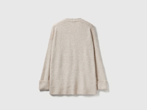 Фото ракурс 2 - Жіночий бежевий кардиган Benetton артикул 126WD604Z 91Z 25A