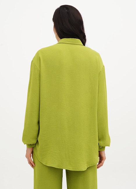 Жіноча зелена сорочка EQUILIBRI артикул W491 031 101 LIME SS2025 Фото ракурс 2 - Жіноча зелена сорочка EQUILIBRI артикул W491 031 101 LIME SS2025