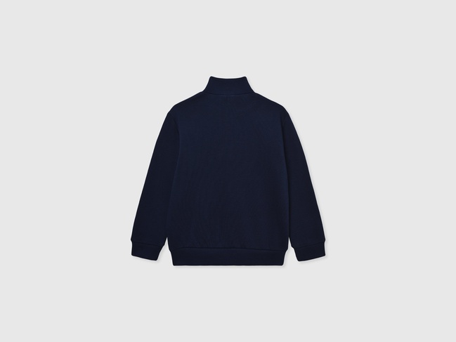 Синяя олимпийка для мальчиков Benetton артикул 3J70G503M.P 252 25P Фото ракурс 2 - Синяя олимпийка для мальчиков Benetton артикул 3J70G503M.P 252 25P