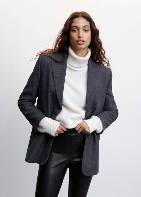 Фото ракурс 2 - Женские черные леггинсы Mango артикул 47050026 99 5 season