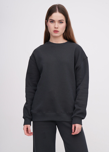 Фото ракурс 1 - Жіночий сірий світшот EQUILIBRI артикул W291 052 100 FUME FW2025