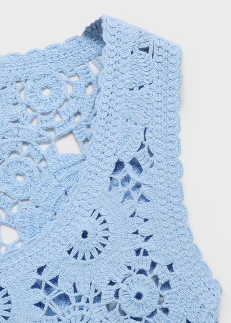 Женский голубой топ Mango артикул 17061135 50 1 season Фото ракурс 5 - Женский голубой топ Mango артикул 17061135 50 1 season