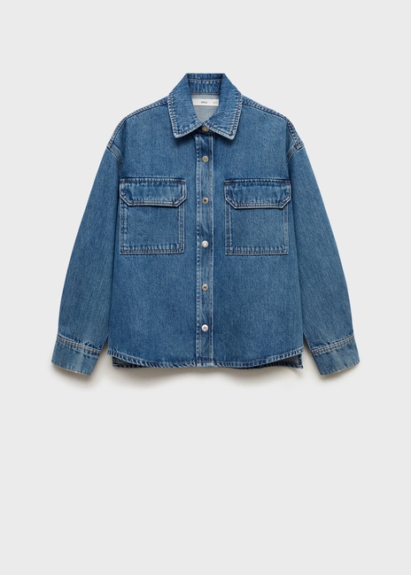 Фото ракурс 3 - Женская синяя рубашка Mango артикул 87094070 TM 8 season