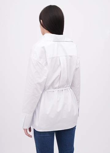 Фото ракурс 2 - Жіноча біла сорочка EQUILIBRI артикул BW422002 000 White FW2025