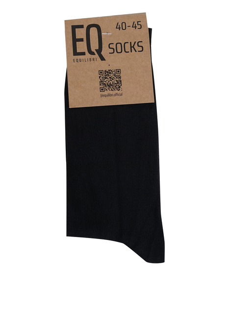 Фото ракурс 1 - Чоловічі чорні шкарпетки EQUILIBRI артикул M711 004 000 Black No season