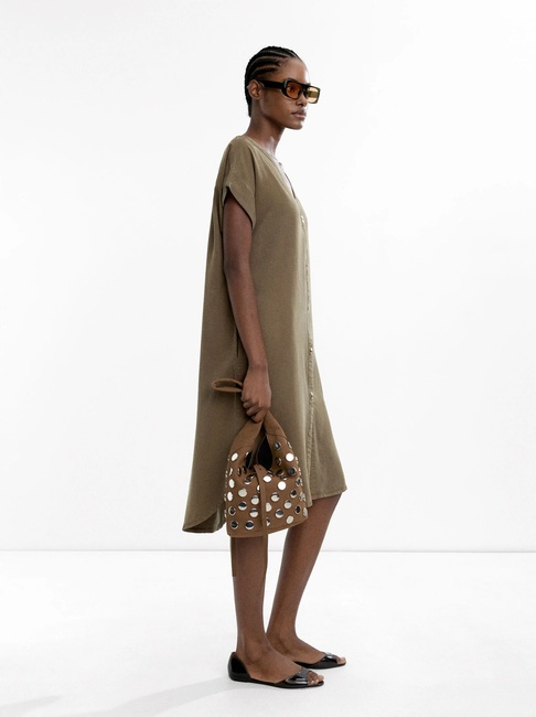 Жіноча зелена сукня Parfois артикул 236745 _KK FW2025 Фото ракурс 3 - Жіноча зелена сукня Parfois артикул 236745 _KK FW2025