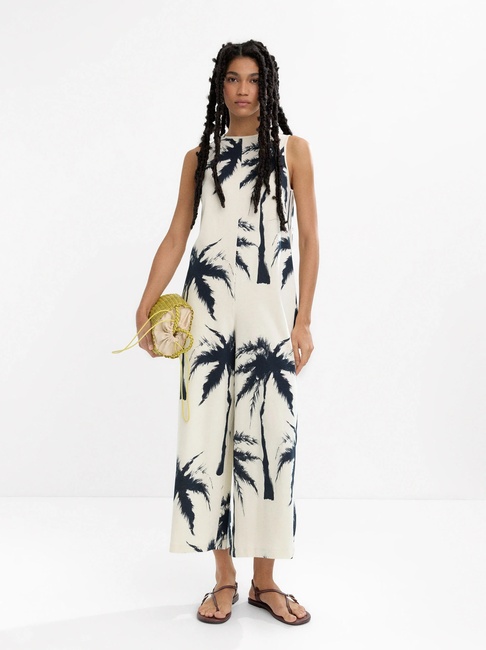 Фото ракурс 1 - Женский молочный комбинезон Parfois артикул 235324 _NM FW2025