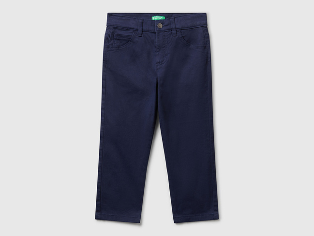 Синие штаны для мальчиков Benetton артикул 4RHPGE009.P 252 25A Фото ракурс 1 - Синие штаны для мальчиков Benetton артикул 4RHPGE009.P 252 25A