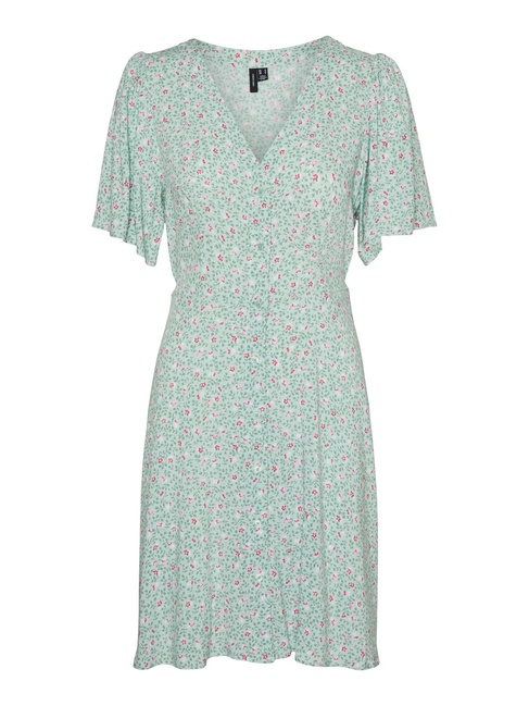 Фото ракурс 3 - Женское зелёное платье Vero Moda артикул 10292845 Silt Green SS2024