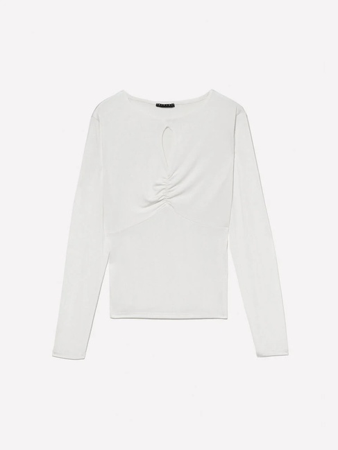Женский молочный лонгслив Sisley артикул 35B8L107V 00E 25A Фото ракурс 5 - Женский молочный лонгслив Sisley артикул 35B8L107V 00E 25A
