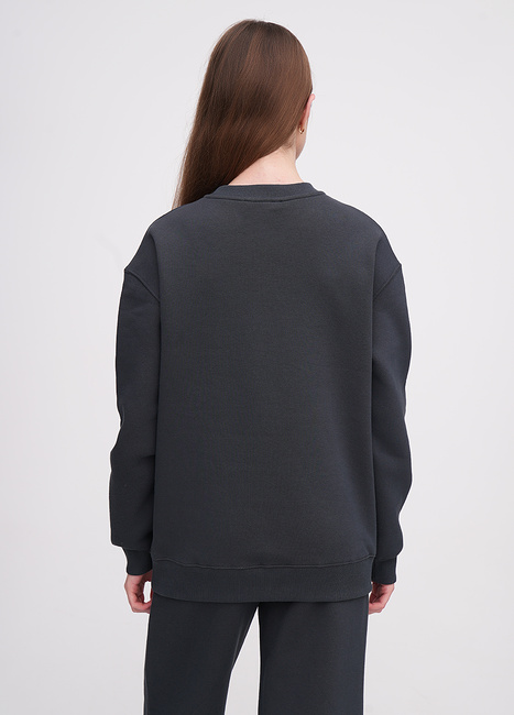 Фото ракурс 2 - Женский серый свитшот EQUILIBRI артикул W291 052 100 FUME FW2025
