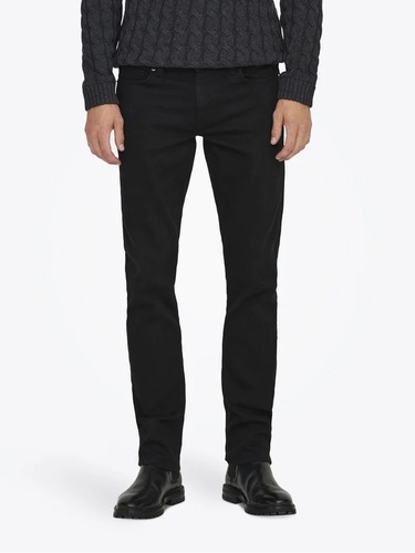 Фото ракурс 1 - Мужские черные джинсы ONLY & SONS артикул 22028637 black denim SS2025