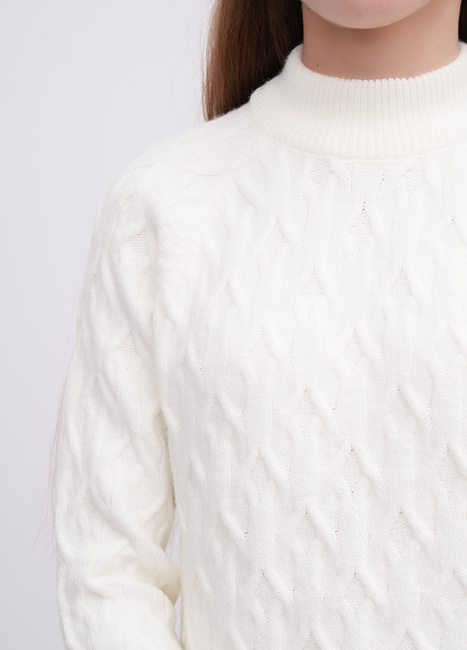Фото ракурс 4 - Женский молочный свитер EQUILIBRI артикул W342 067 000 MILK FW2025
