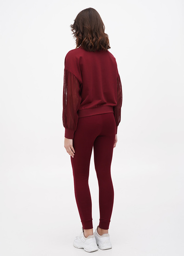 Фото ракурс 2 - Женские бордовые штаны Terranova артикул 46358 Bordeaux FW2023