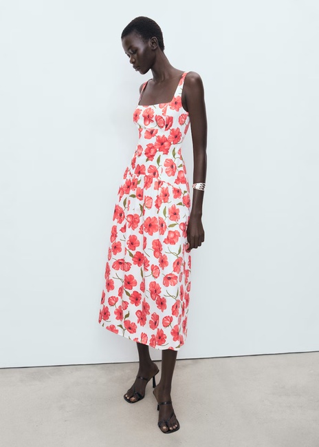 Фото ракурс 1 - Женское молочное платье Mango артикул 17032538 02 1 season