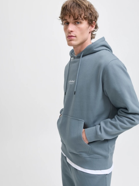 Фото ракурс 7 - Мужское голубое худи Jack & Jones артикул 12278789 Stormy Weather FW2025