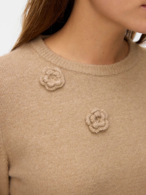 Жіночий бежевий светр Vero Moda артикул 10331434 SILVER MINK FW2025 Фото ракурс 5 - Жіночий бежевий светр Vero Moda артикул 10331434 SILVER MINK FW2025