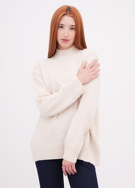 Жіночий молочний светр EQUILIBRI артикул W342 061 000 MILK FW2025 Фото ракурс 1 - Жіночий молочний светр EQUILIBRI артикул W342 061 000 MILK FW2025