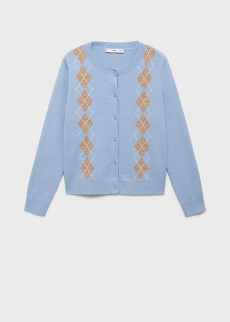 Женский голубой кардиган Mango артикул 17025801 50 1 season Фото ракурс 3 - Женский голубой кардиган Mango артикул 17025801 50 1 season