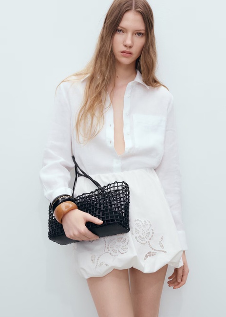 Женская белая юбка Mango артикул 17071169 01 1 season Фото ракурс 4 - Женская белая юбка Mango артикул 17071169 01 1 season