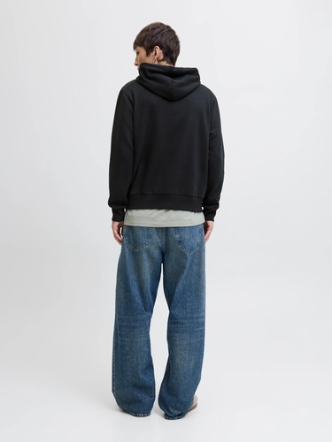 Фото ракурс 2 - Чоловіче чорнe худі Jack & Jones артикул 12278618 Black FW2025