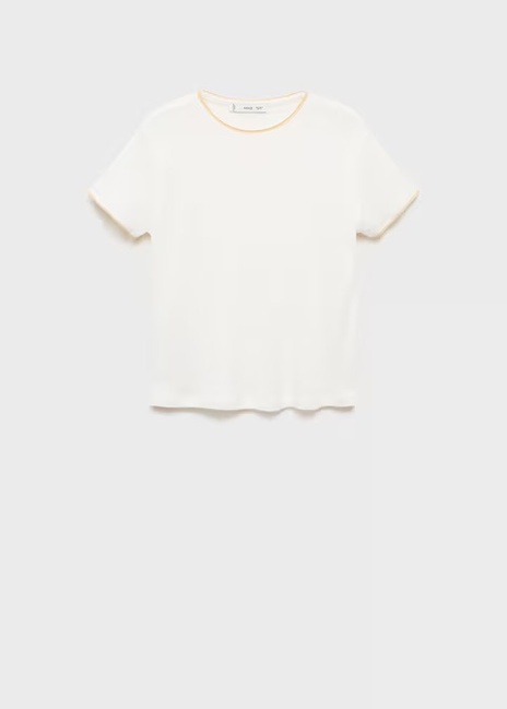 Фото ракурс 3 - Жіноча молочна футболка Mango артикул 17084093 05 1 season