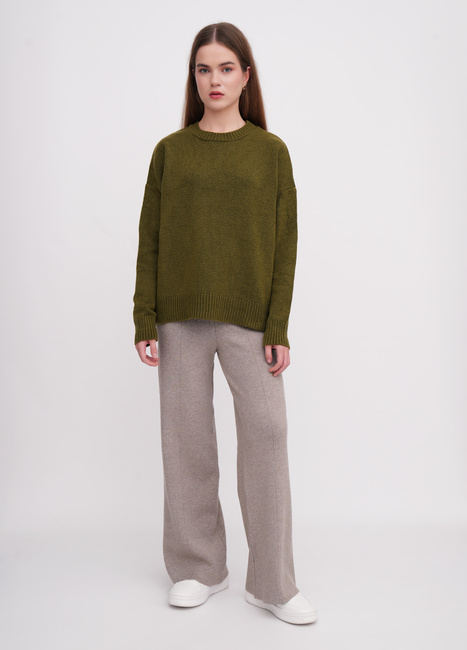 Фото ракурс 3 - Жіночий зелений светр EQUILIBRI артикул W342 077 000 Green FW2025