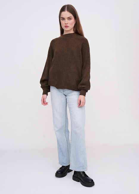 Жіночий коричневий светр EQUILIBRI артикул W342 081 000 Brown FW2025 Фото ракурс 3 - Жіночий коричневий светр EQUILIBRI артикул W342 081 000 Brown FW2025