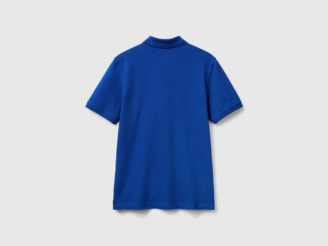 Фото ракурс 3 - Чоловіча синя футболка поло Benetton артикул 3WG9U301Z 19R 25A