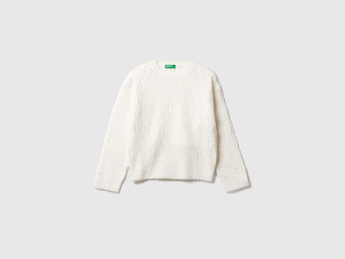 Фото ракурс 1 - Білий светр Benetton для дівчаток артикул 1RG7C109A.G 074 25A