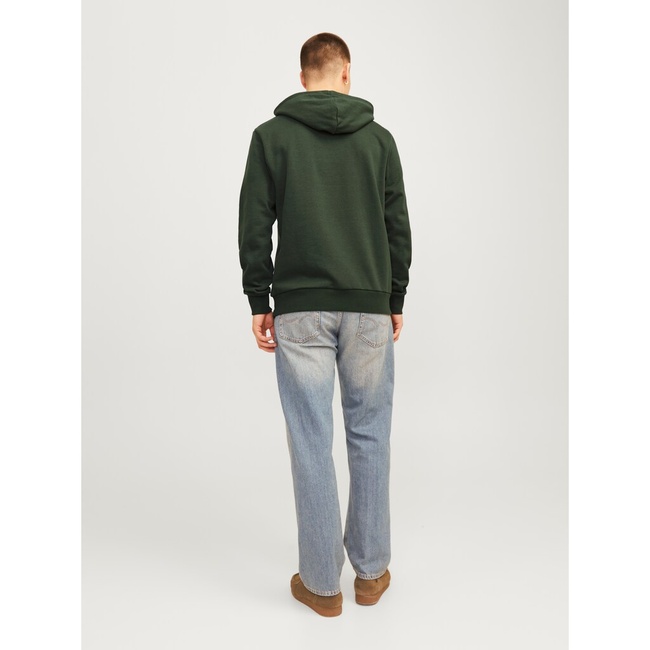 Фото ракурс 2 - Мужское зелёное худи Jack & Jones  артикул 12256838 Kombu Green FW2024