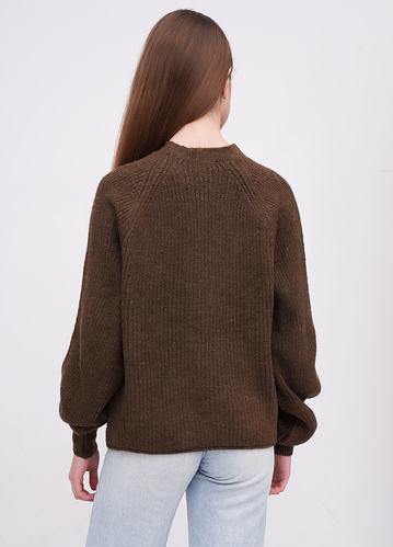 Фото ракурс 2 - Жіночий коричневий светр EQUILIBRI артикул W342 081 000 Brown FW2025
