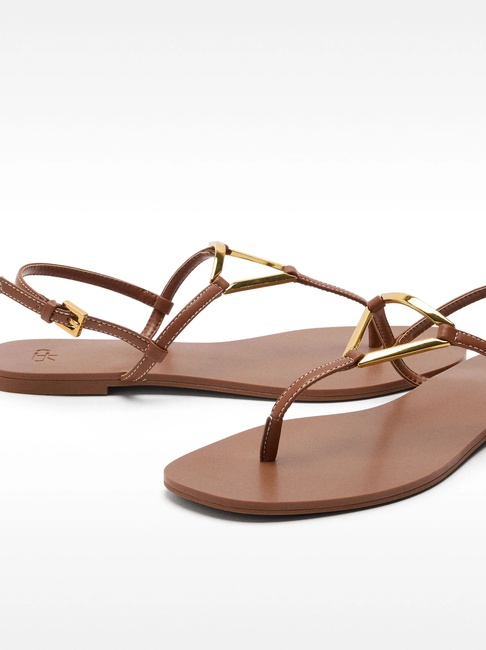 Фото ракурс 3 - Жіночі коричневі босоніжки Parfois артикул 231819 _CA FW2025