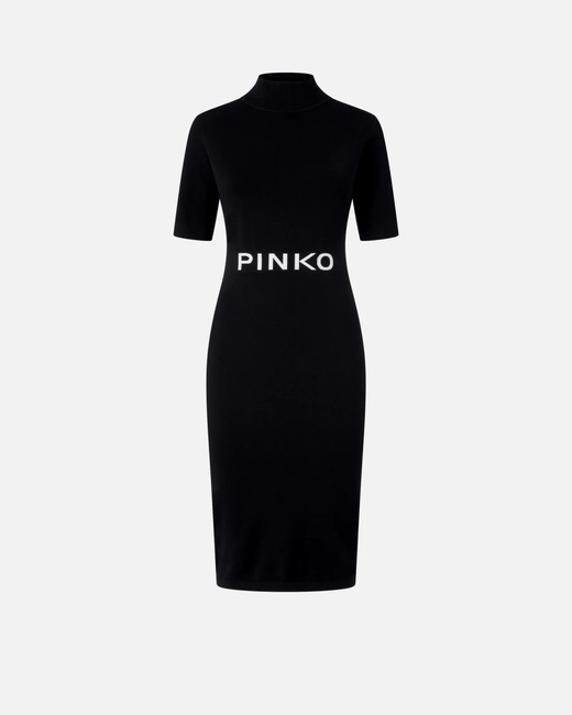 Жіноча чорна сукня Pinko артикул 105453-A2Q7 Z99 SS2025 Фото ракурс 1 - Жіноча чорна сукня Pinko артикул 105453-A2Q7 Z99 SS2025