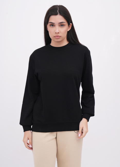 Женский черный свитшот EQUILIBRI артикул W231 030 000 Black FW2025 Фото ракурс 1 - Женский черный свитшот EQUILIBRI артикул W231 030 000 Black FW2025