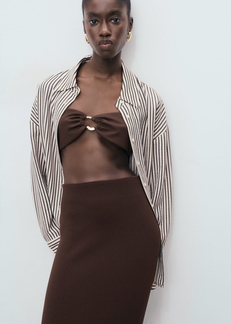 Фото ракурс 4 - Женская коричневая юбка Mango артикул 17074098 32 1 season