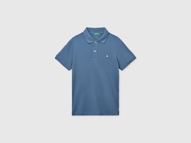 Синяя футболка поло для мальчиков Benetton артикул 3089C300Q.G 11W 25P Фото ракурс 1 - Синяя футболка поло для мальчиков Benetton артикул 3089C300Q.G 11W 25P